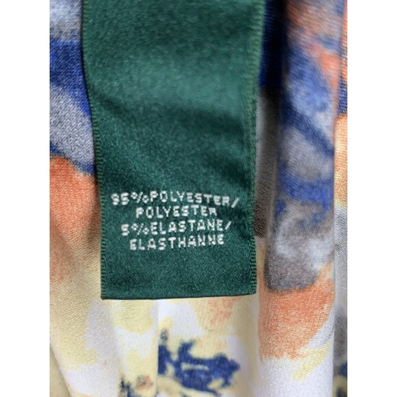 Lauren Ralph Lauren Womans Dress 18 Floral Faux Wrap V-Neck Ruched Sheath Midi - Picture 4 of 8